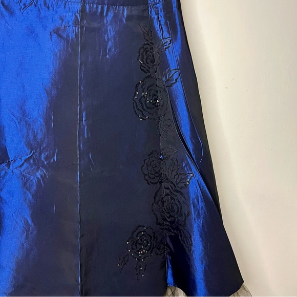 Vintage 90s Forever 21 Blue/Black Duo-chrome A-Line Skirt Deadstock NWT - Picture 2 of 4